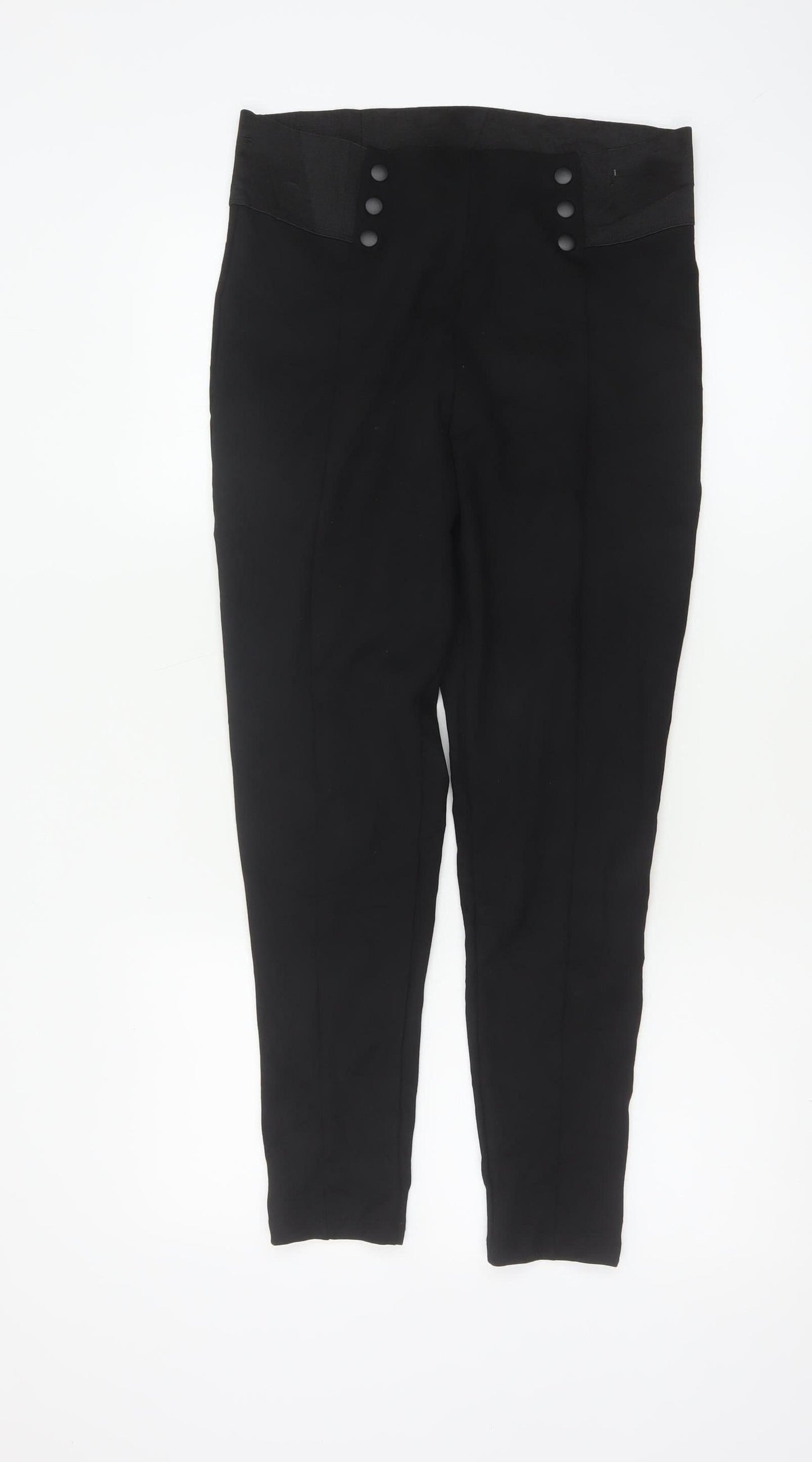Marks and Spencer Women’s Black Size 14 High Rise Tapered Trousers