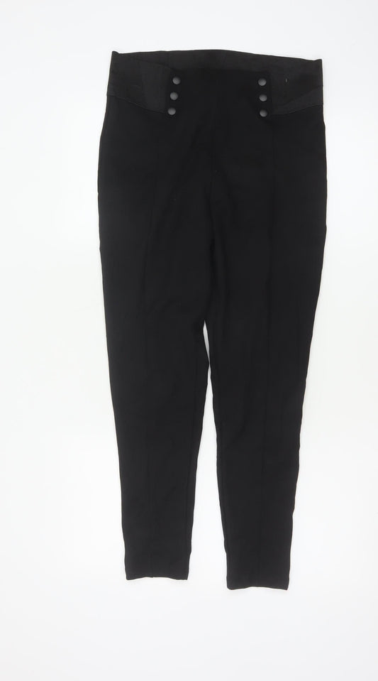 Marks and Spencer Women’s Black Size 14 High Rise Tapered Trousers