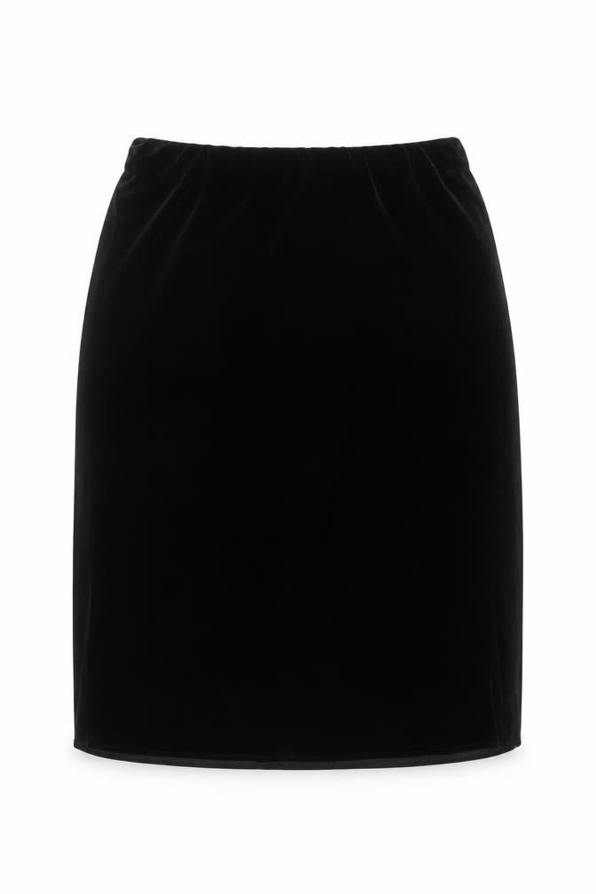 Berkertex Women Black Size 16 Velvet A-Line Knee Length Skirt