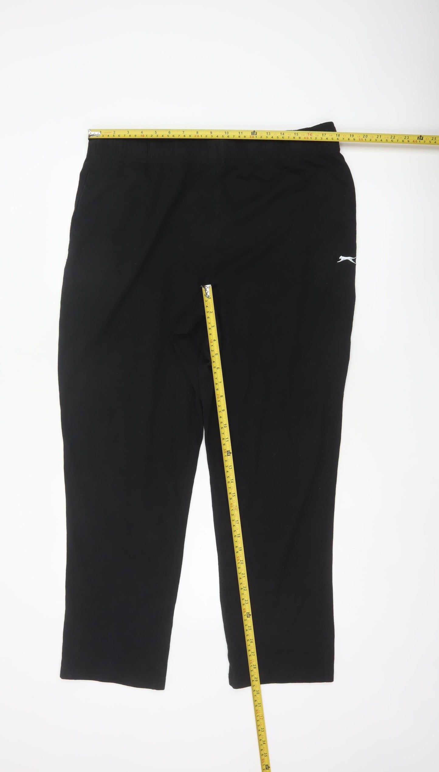 Slazenger Men’s Black 2XL Sweatpants Elastic Waist Logo Straight Leg