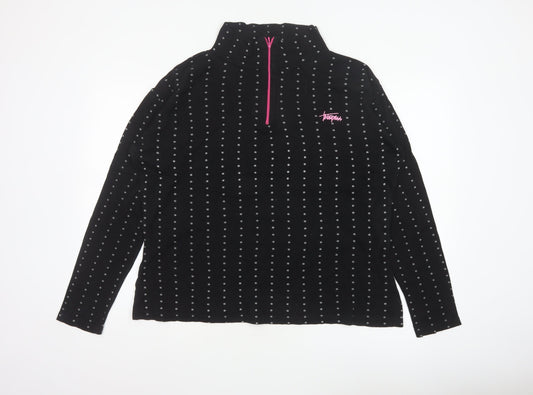 Trespass Women's Black Polka Dot 1/4 Zip High Neck Sweatshirt 2XL