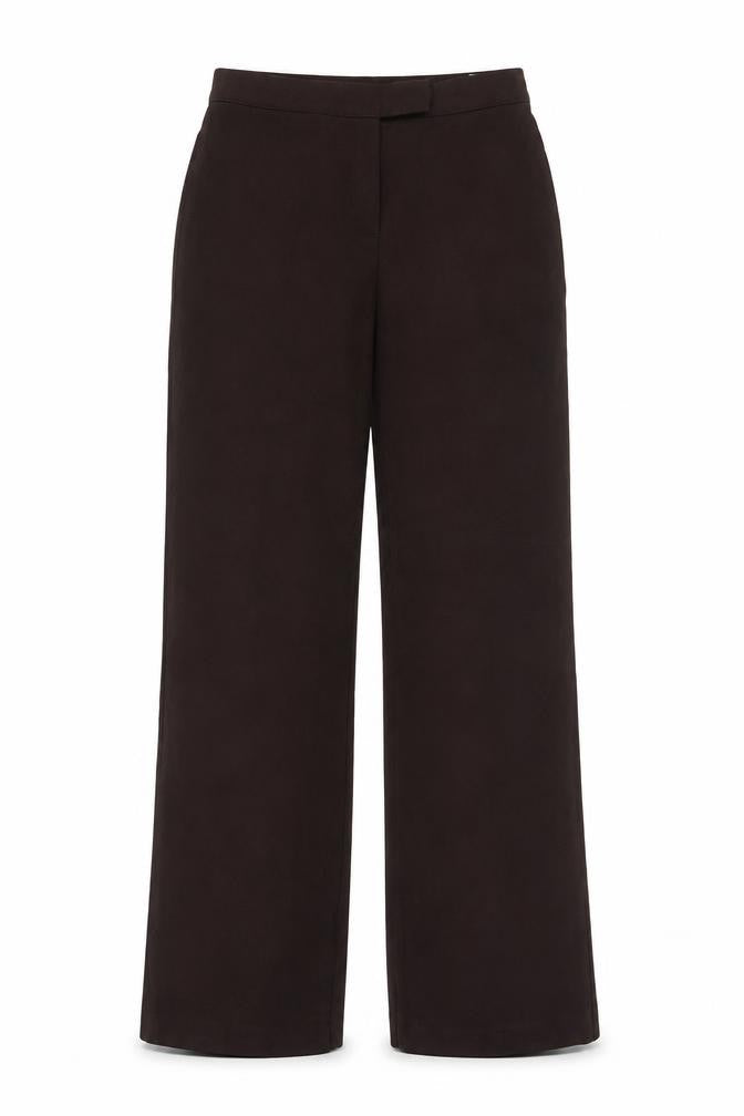 Marks & Spencer Women Brown UK 12 Bootcut Lined Dress Trousers