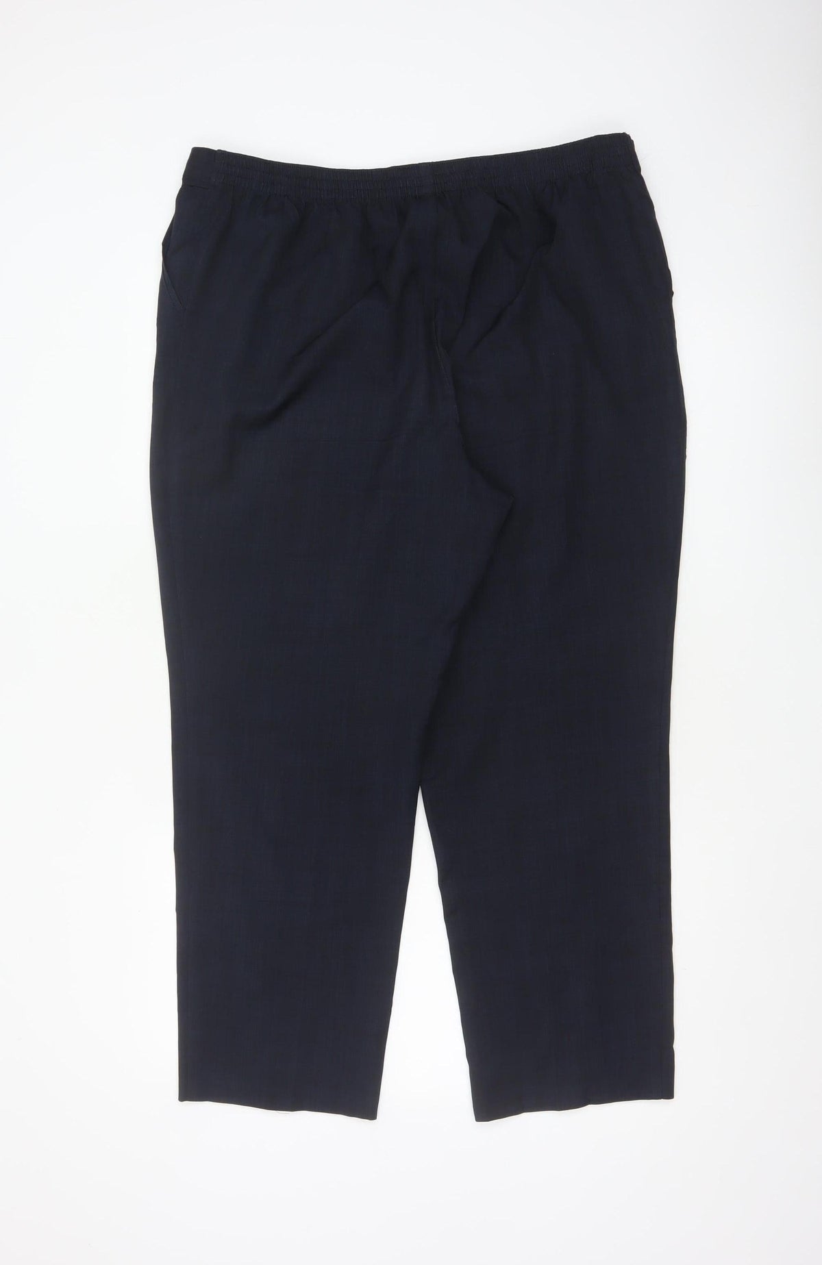 Marks & Spencer Women's Navy UK 18 Short Straight Leg Tailored Trousers