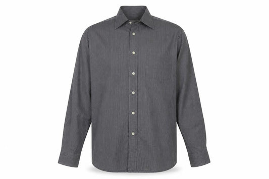Jonelle Men’s Grey Pinstripe 15.5 Long Sleeve Button-Up Shirt
