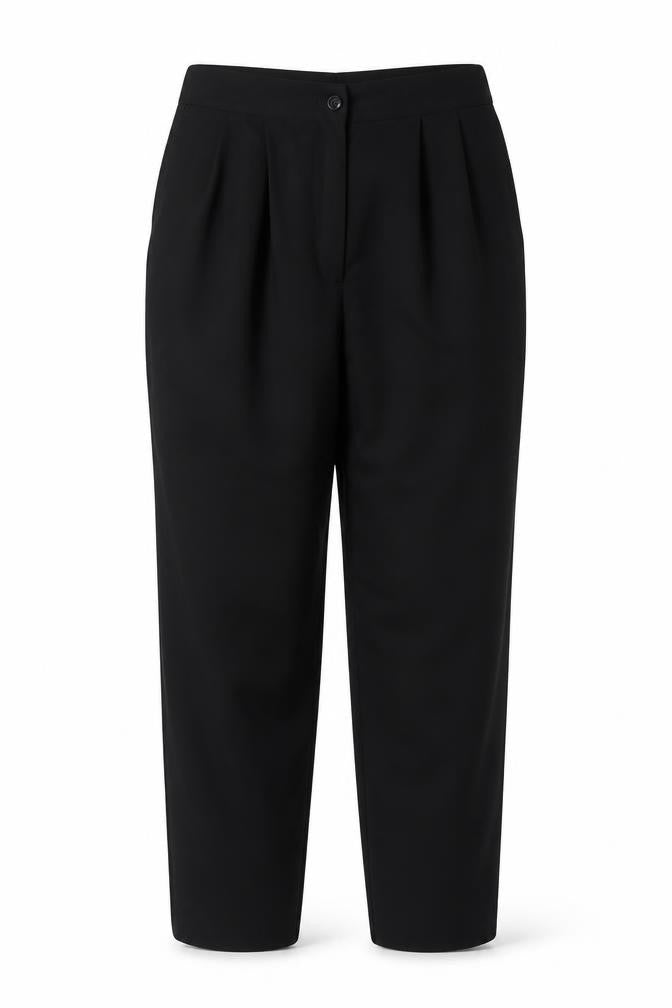 Elvi Women’s Black Size 24 Wool Blend High Rise Tapered Dress Trousers