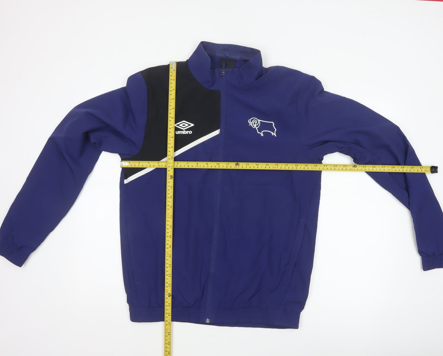 Umbro Men’s Blue M Derby County Football Full Zip Basic Jacket
