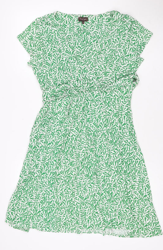 Phase Eight Women Green Size 14 One Shoulder Ruched Knee Dress