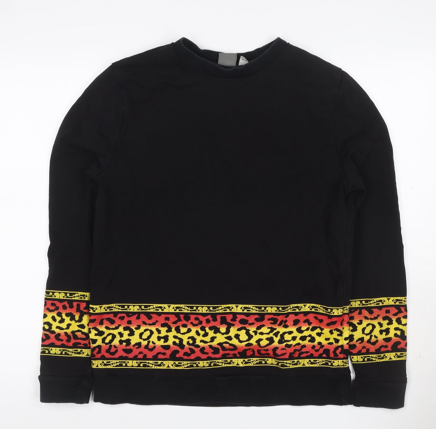ASOS Men’s Black M Crew Neck Leopard Print Pullover Sweatshirt