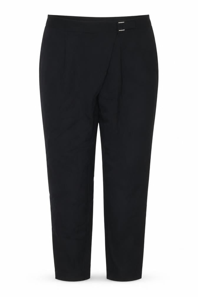 Marks & Spencer Women Black UK 12 Wide-Leg Dress Trousers Ankle Zip