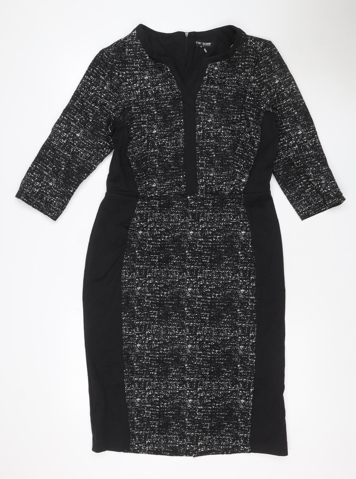 The Collection Debenhams Women Black UK 14 Long Sheath Zip Dress