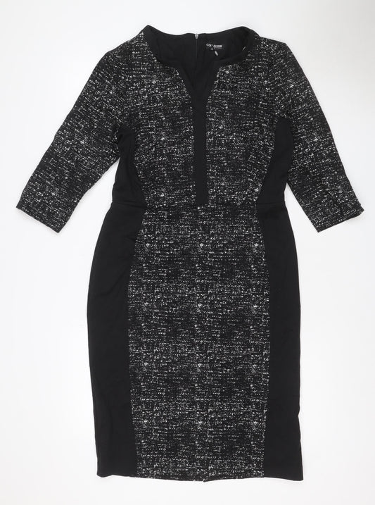 The Collection Debenhams Women Black UK 14 Long Sheath Zip Dress