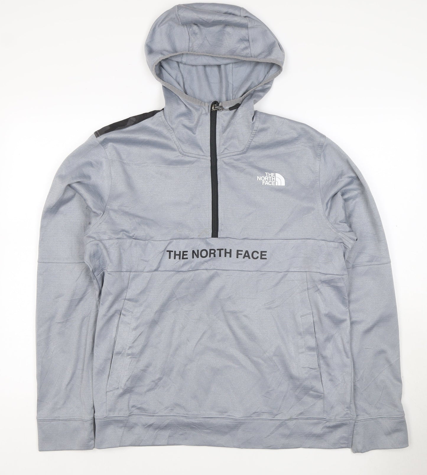 The North Face Men's Grey M 1/4 Zip Hooded Fleece Pullover