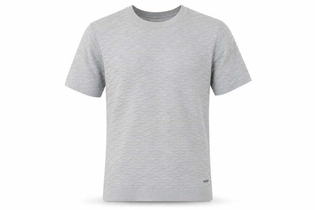 Marks & Spencer Men's Grey M Mercerised Cotton Rich Textured Knit T-Shirt