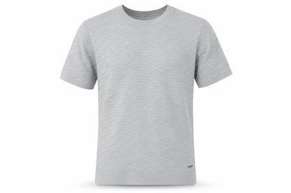 Marks & Spencer Men's Grey M Mercerised Cotton Rich Textured Knit T-Shirt