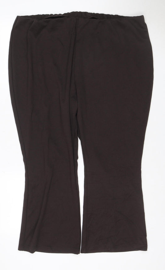Damart Women’s Brown UK 26 Stretch Pull-On Wide-Leg Trousers