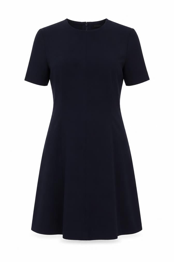 Banana Republic Women Navy Size 8 Knee Length Sheath Long Sleeve Dress