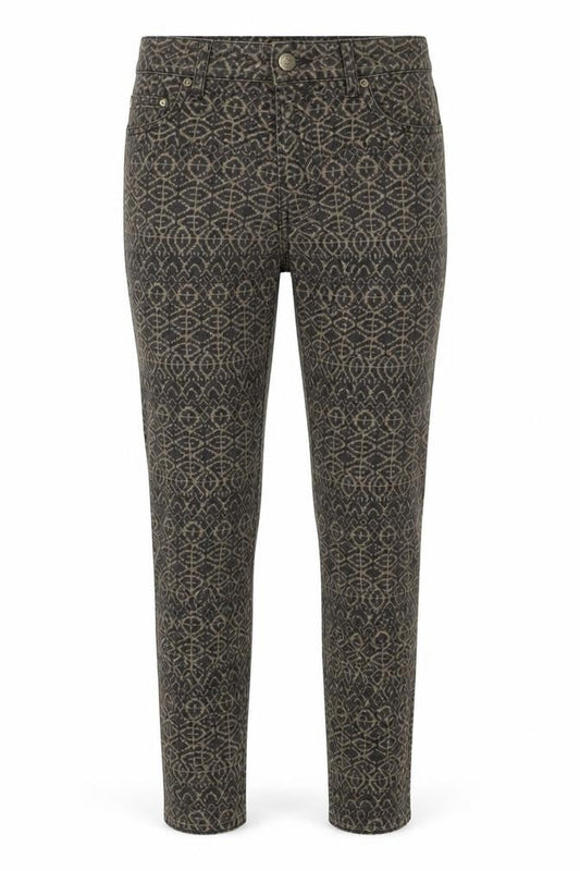 H&M Women’s Brown Aztec Geometric Skinny Stretch Jeans UK 10