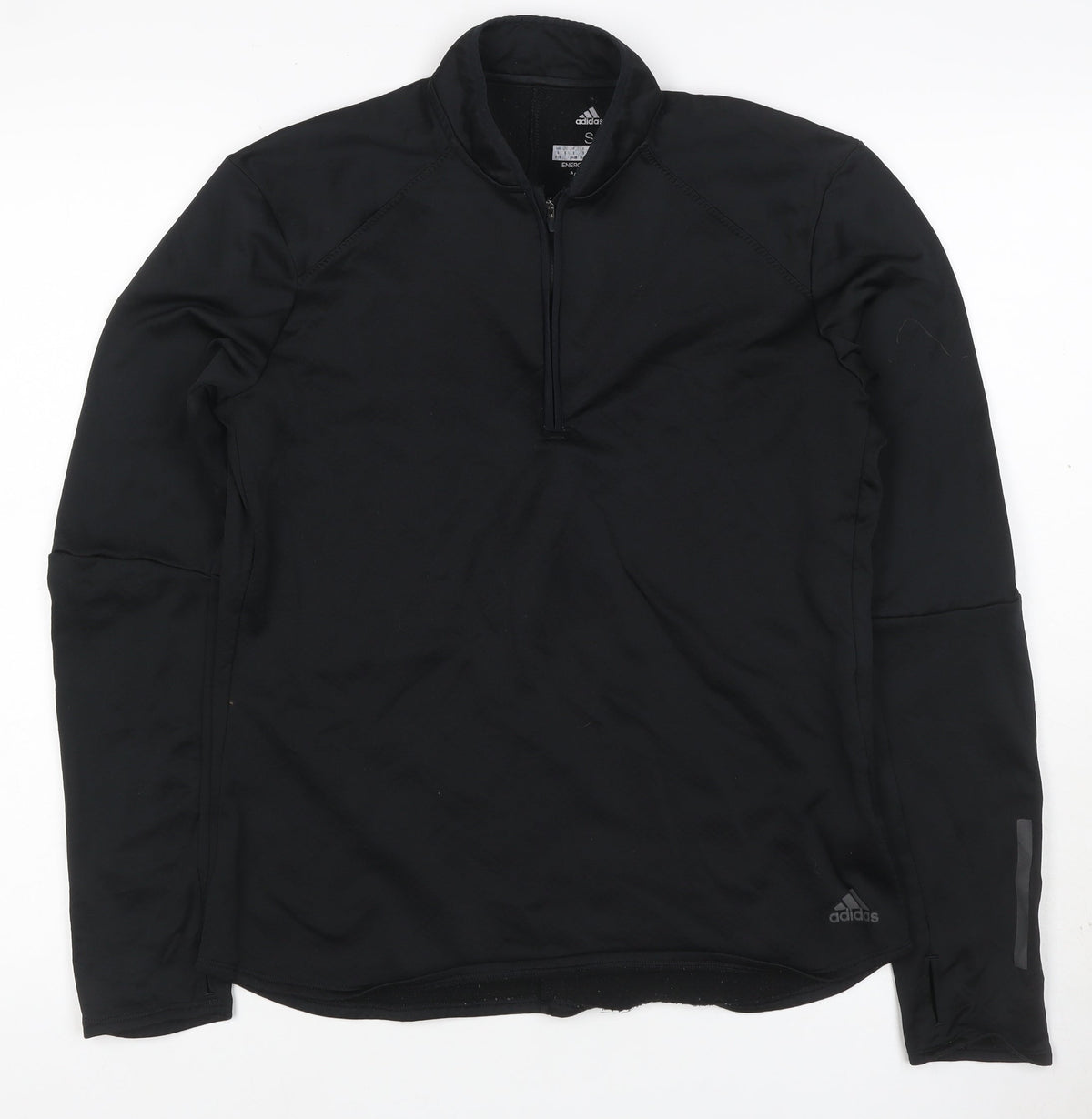 Adidas Womens Black S Energy Run Climawarm 1/4 Zip Running Sweatshirt