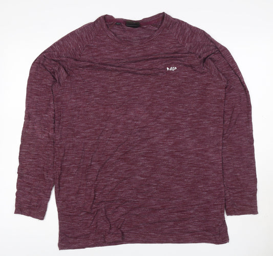 Myprotein Women Purple L Long Sleeve Raglan Gym Training T-Shirt