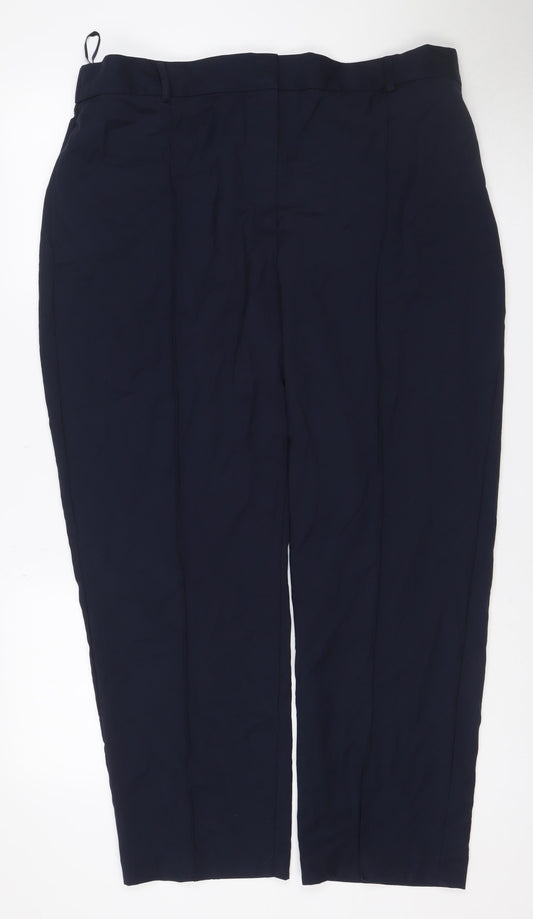 The Freya Women's Navy Size 20 Short Relaxed Straight Trousers