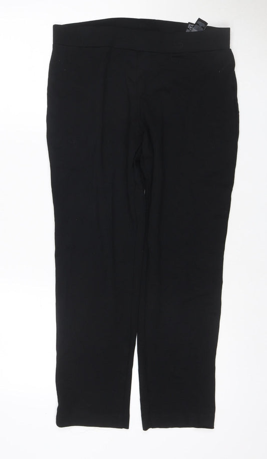 Marks and Spencer Women's Black Size 14 Straight Pull-On Work Trousers