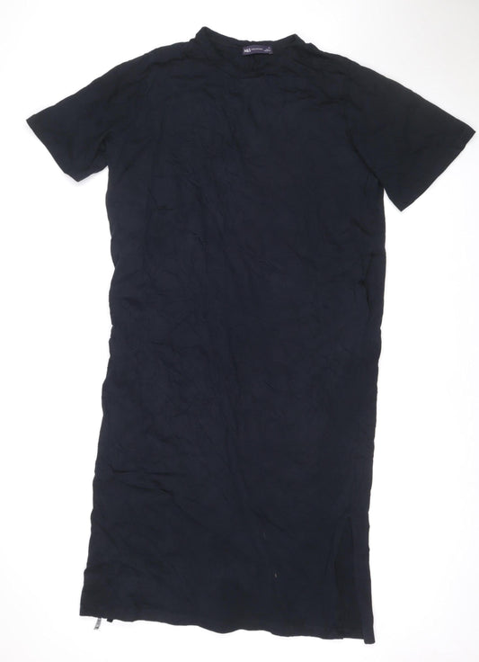 Marks and Spencer Women Black Size 14 Shift Knee Length Dress