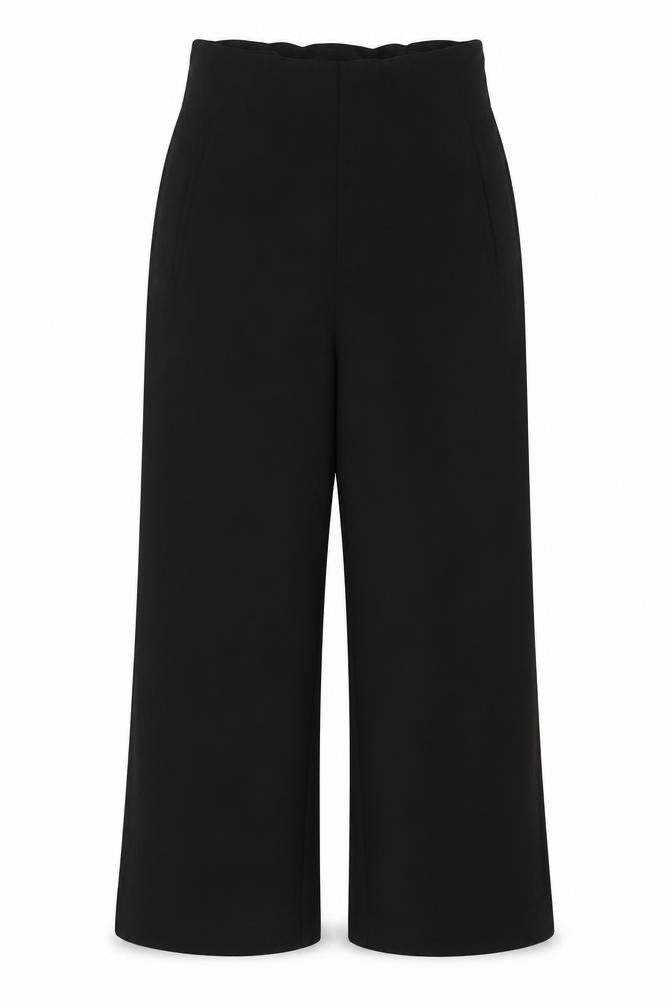 Zara Women’s Black UK 14 High Rise Wide Leg Tailored Trousers