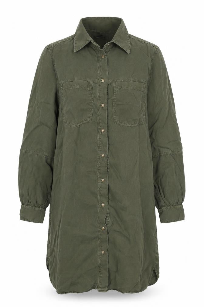 Marks & Spencer Collection Women Green Size 8 Knee Length Belted Shirt Dress