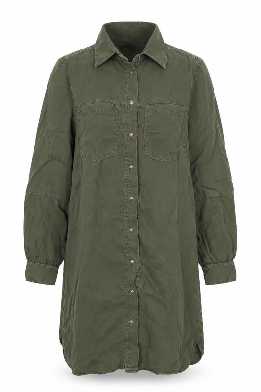 Marks & Spencer Collection Women Green Size 8 Knee Length Belted Shirt Dress