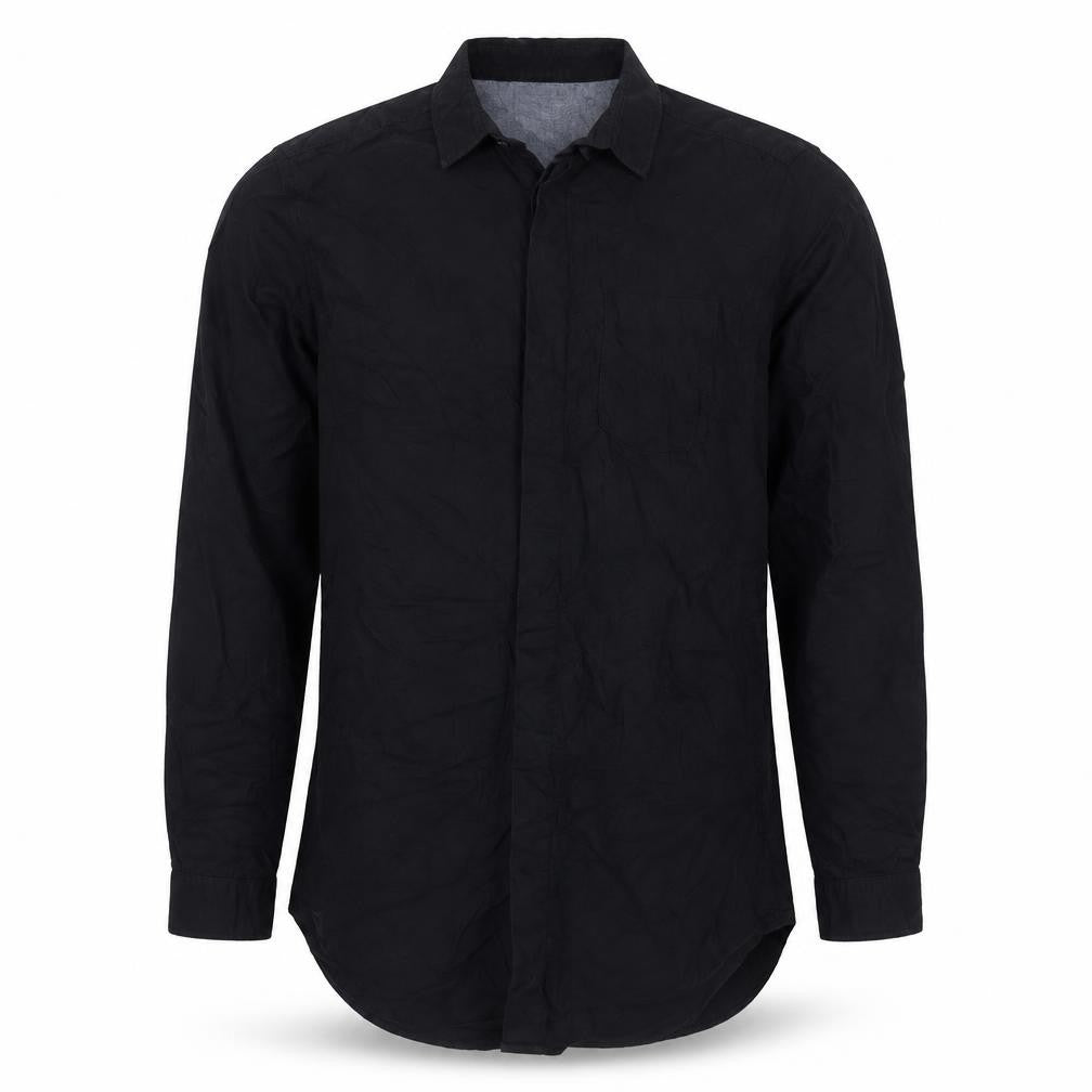 The Goodfellas Men Black M Long Length Cotton Button-Up Shirt
