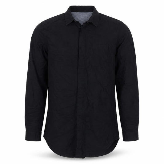 The Goodfellas Men Black M Long Length Cotton Button-Up Shirt
