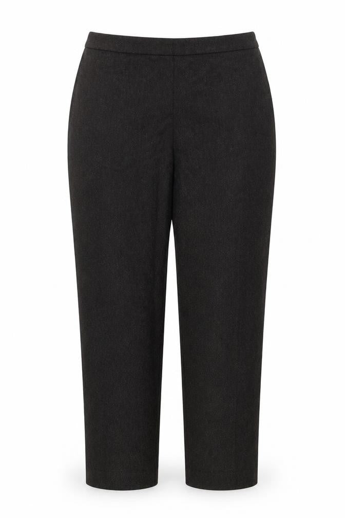 M&S Women’s Brown Herringbone Wool Blend Straight Dress Trousers UK 18 Short