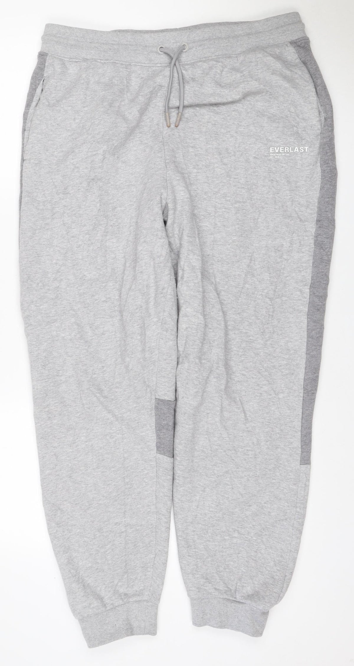 Everlast Women Grey Colourblock Jogger Sweatpants UK 16 Cotton Blend