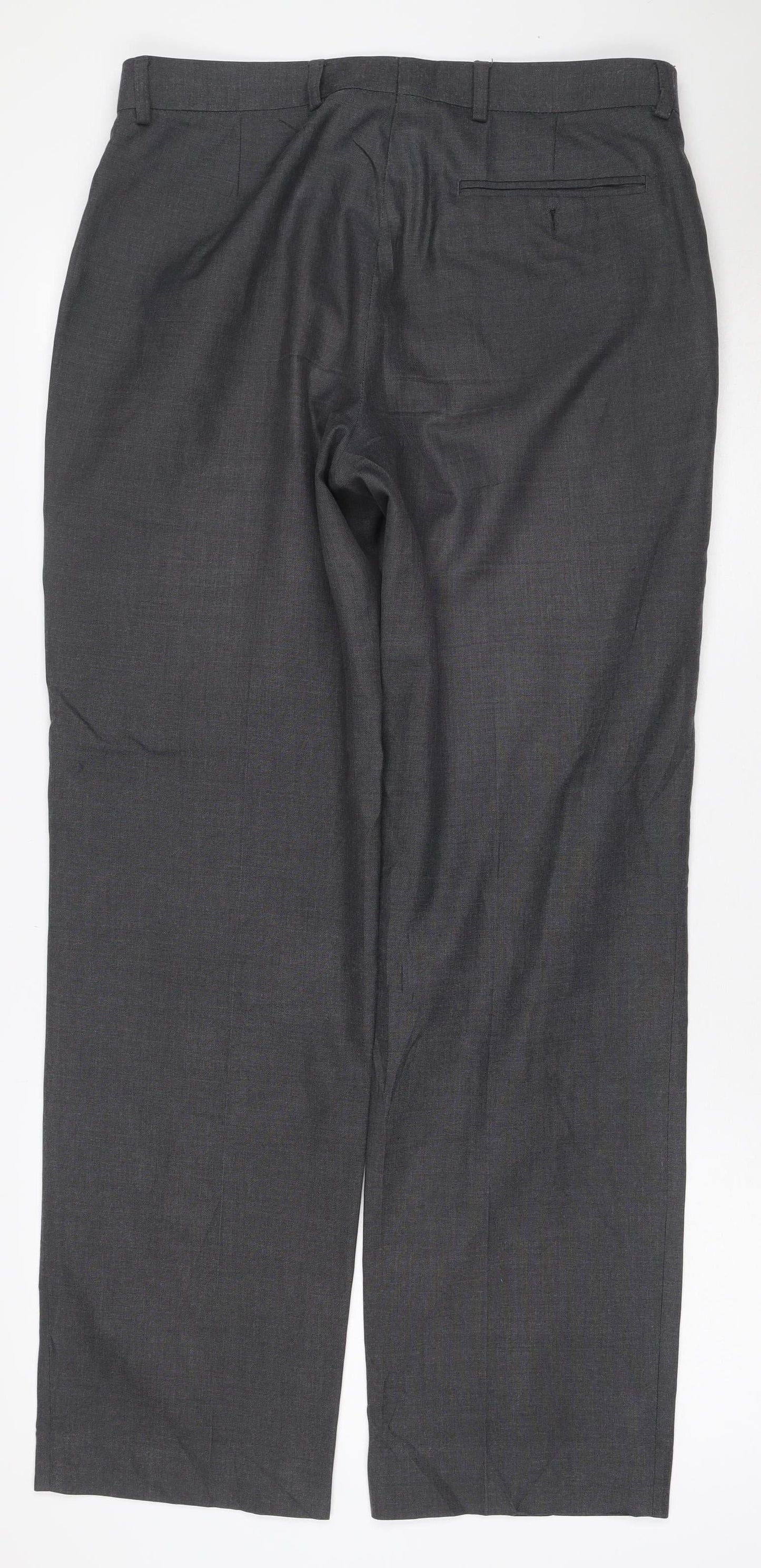 Marks and Spencer Men’s Grey 32 31 Straight Dress Trousers