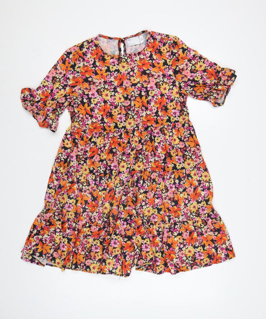 ASOS Design Women Multicoloured UK 6 Floral Skater Mini Dress