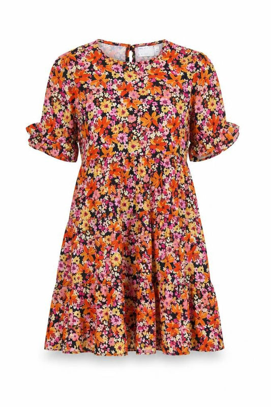 ASOS Design Women Multicoloured UK 6 Floral Skater Mini Dress