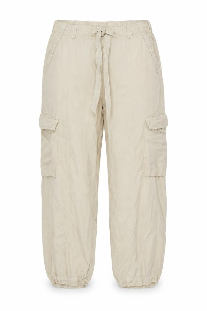 Marks & Spencer Women Ivory UK 18 Regular Lyocell Linen Cargo Trousers