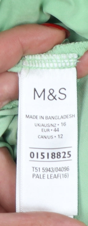 Marks & Spencer Women’s Green UK 16 Convertible Cargo Trousers Elastic Waist