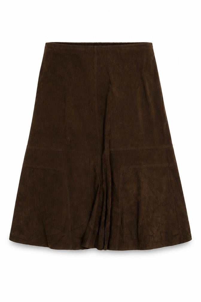 Casual Comfort Women Brown Size 22 Long Flared Elastic Waist Skirt