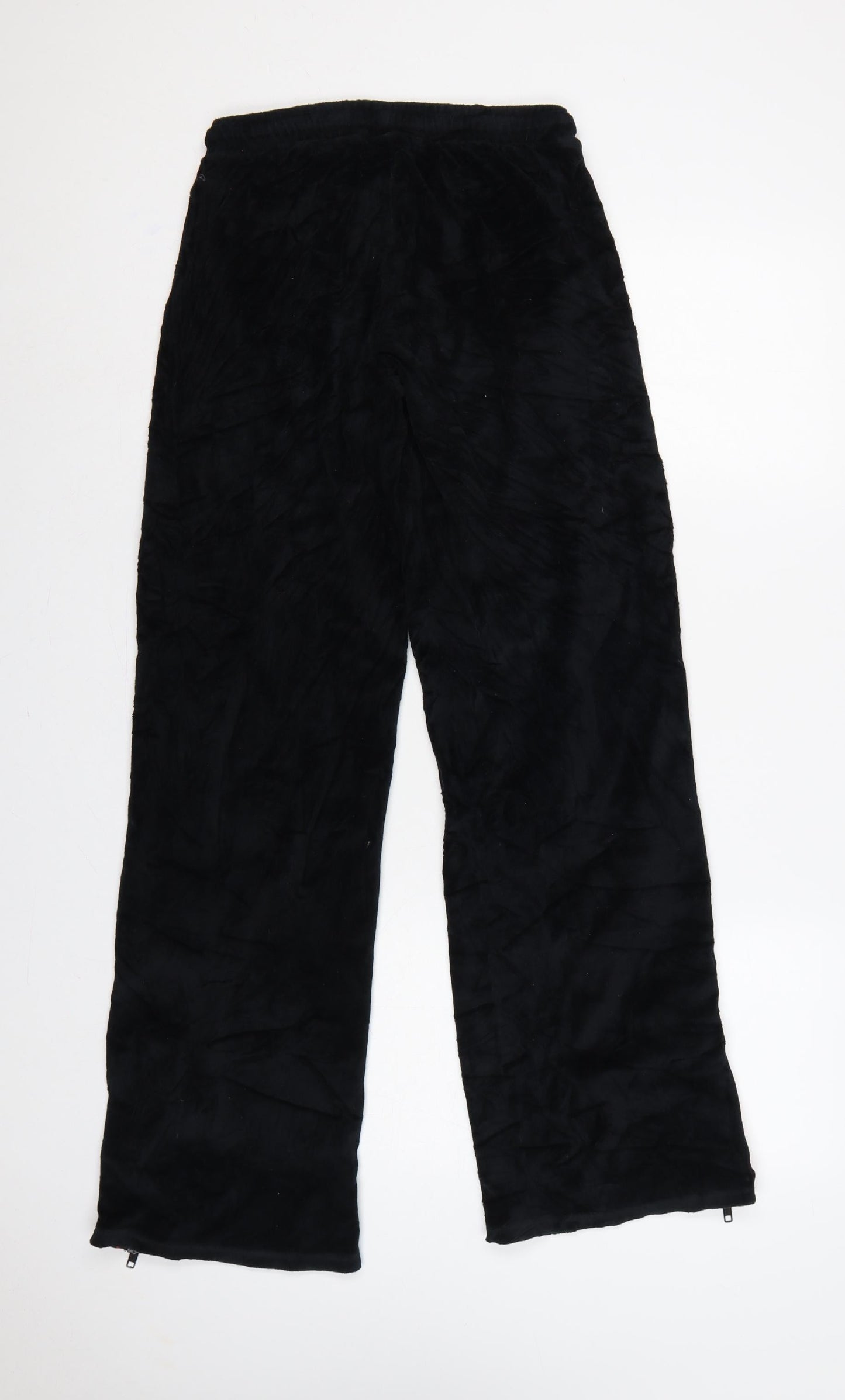 Sparkle & Fade Women’s Black XS Velour Jogger Trousers Stripe Zip
