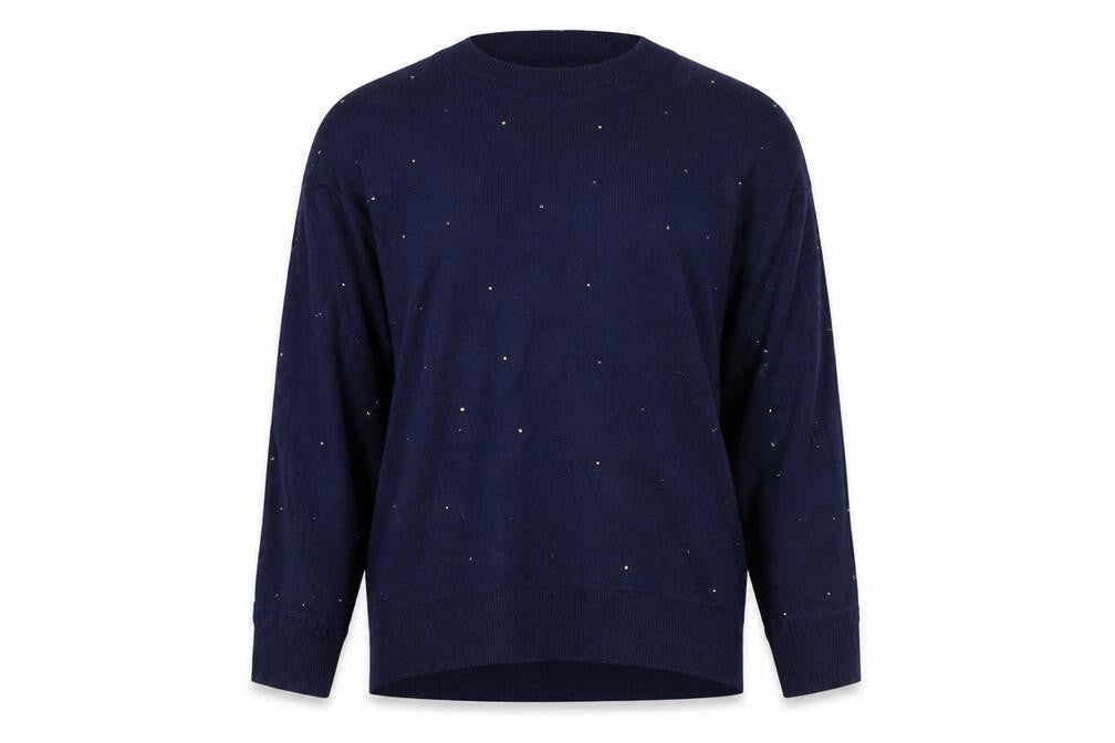 Next Women’s Blue Jewel Embellished Knit Pullover Jumper Size S