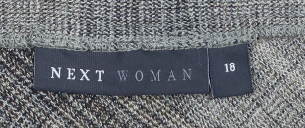 Next Women Grey Check Flared Knee Length Skirt Size 18 Workwear