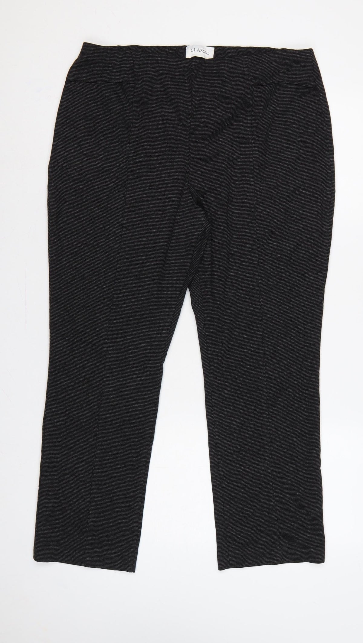 Marks & Spencer Women’s Black UK 16 Short Pinstripe Stretch Leggings