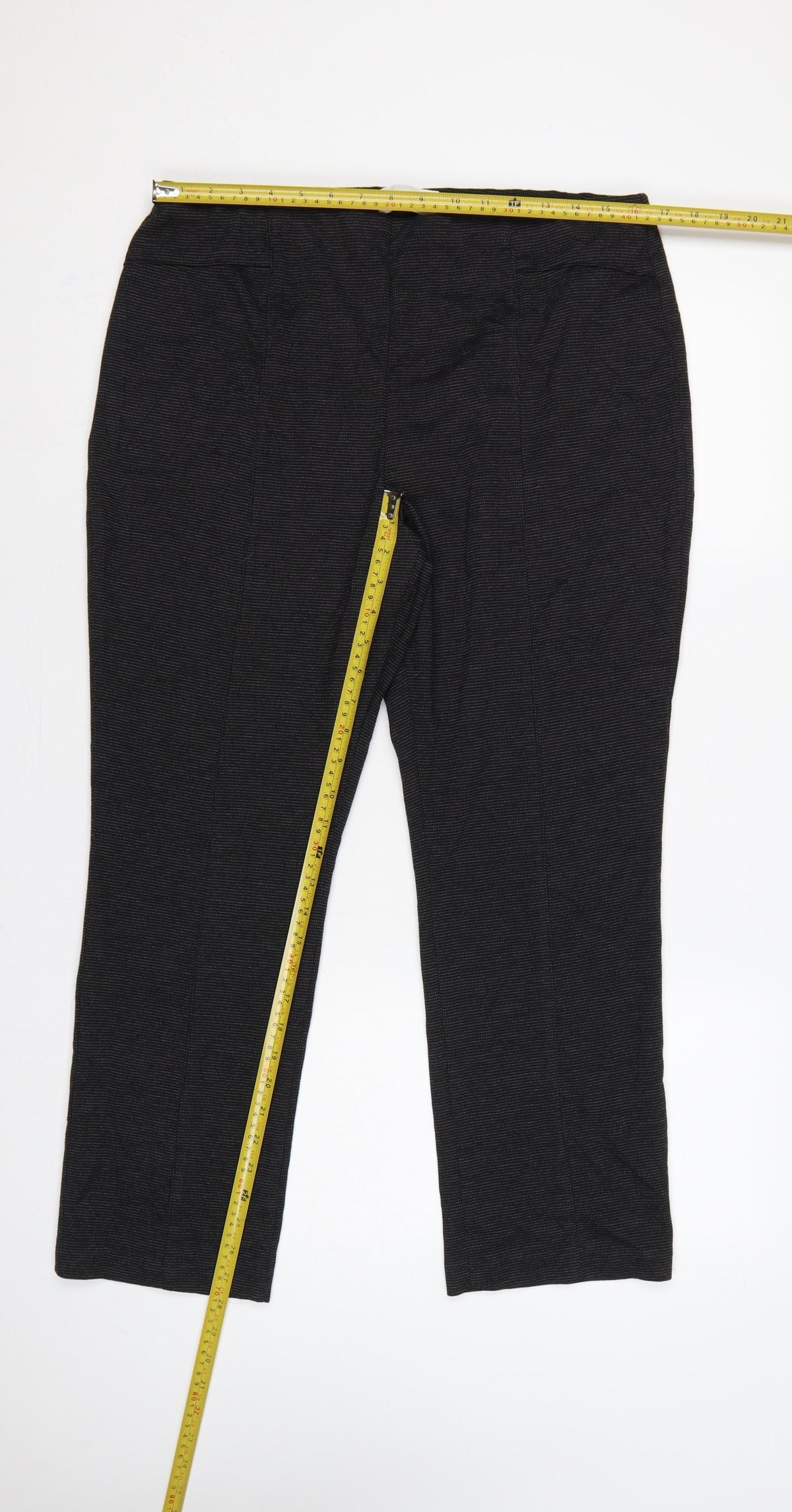Marks & Spencer Women’s Black UK 16 Short Pinstripe Stretch Leggings