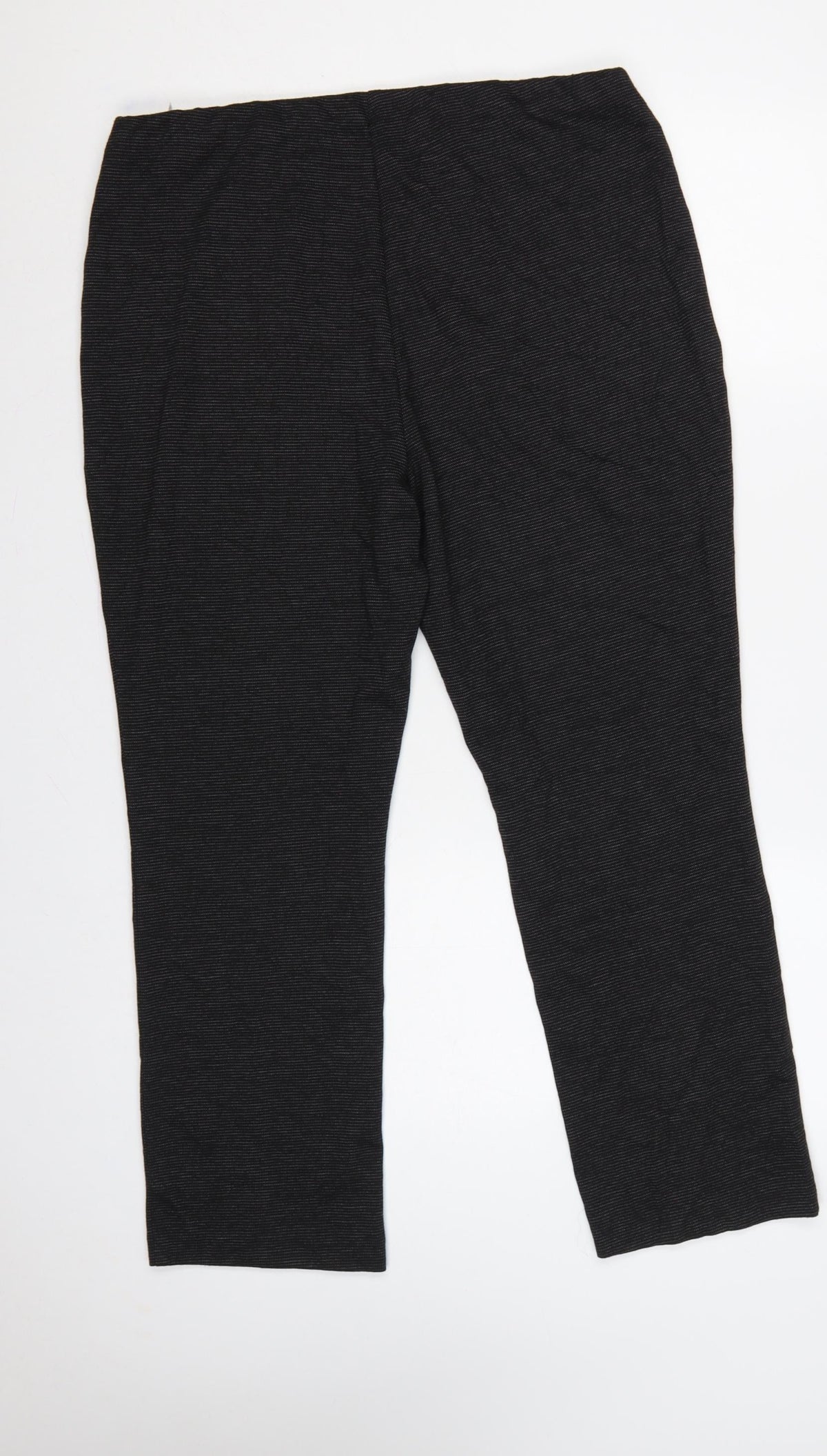 Marks & Spencer Women’s Black UK 16 Short Pinstripe Stretch Leggings