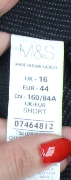 Marks & Spencer Women’s Black UK 16 Short Pinstripe Stretch Leggings