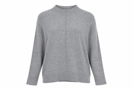 Marks & Spencer Women Grey M Mock Neck Long Sleeve Knit Jumper