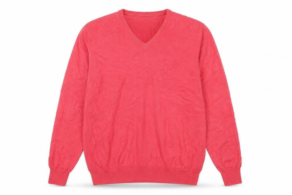 Country Collection Women Pink Size 14 V-Neck Cotton Knit Jumper