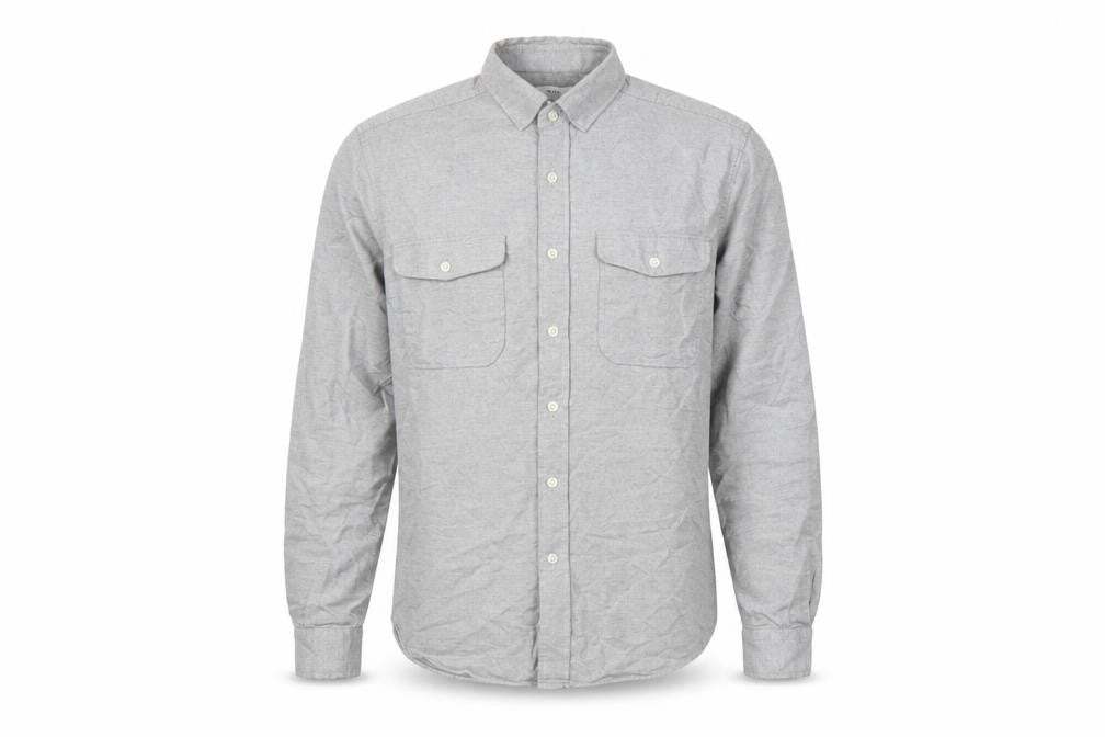 Reiss Men’s Grey M Cotton Button-Down Long Sleeve Utility Shirt