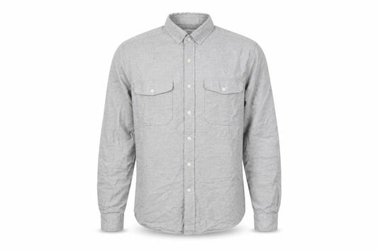 Reiss Men’s Grey M Cotton Button-Down Long Sleeve Utility Shirt